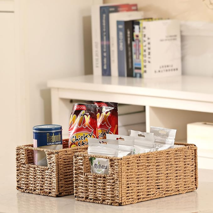 Vagusicc Wicker Storage Basket, Small Storage Baskets - Image 3