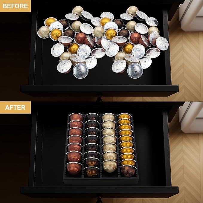 MinBoo Bamboo Coffee Capsule Storage Drawer Tray, Bamboo Drawer Insert - Image 6