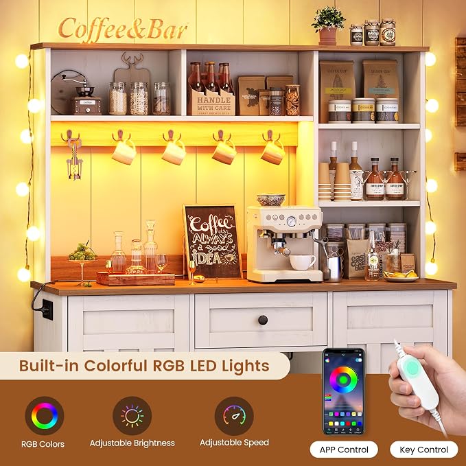 Large Farmhouse Coffee Bar Cabinet - Image 3