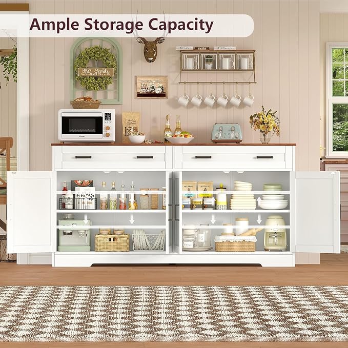 usikey Buffet Cabinet with Storage and Drawers, Modern Coffee Bar - Image 4