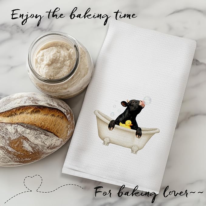 Funny Black Cow Bathroom Hand Towels, Gifts - Image 5
