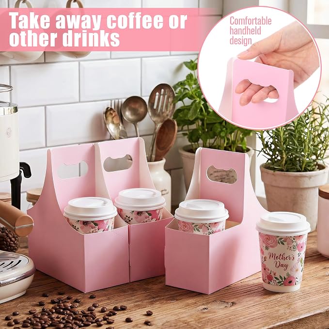 Dunzoom Pink 60 Pcs 2 Cups Drink Carrier - Image 3