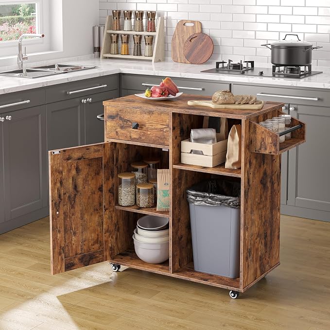 HOOBRO Kitchen Island, Storage Cabinet - Image 8