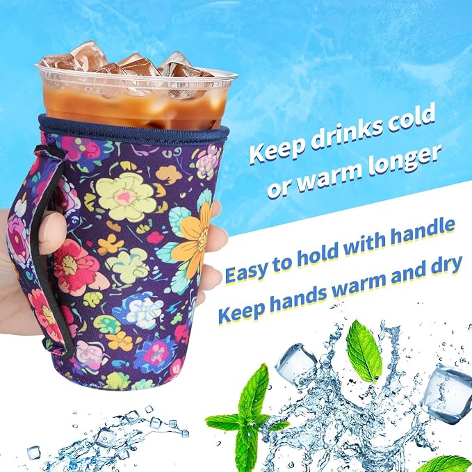3 Pack Iced Coffee sleeve Insulated Neoprene Cup Sleeves - Image 3