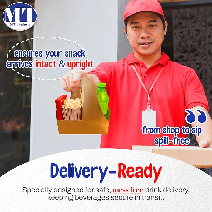 MT Products Kraft 2 Cup Carrier 7.62" x 3.75" x 8.87" - Image 4