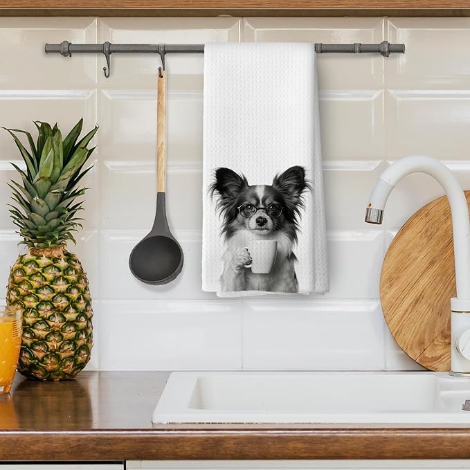 Funny Papillon Coffee Bar Kitchen Dish Towels, Papillon Gifts - Image 4