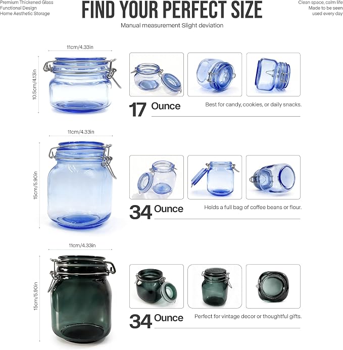 Blue Glass Sugar Container - Image 2