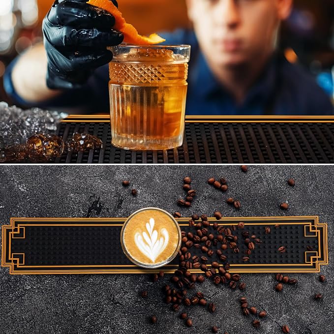 Drydiet 4 Pcs 24 x 4 Inch Bar Mat Non Slip Rubber Mat - Image 5