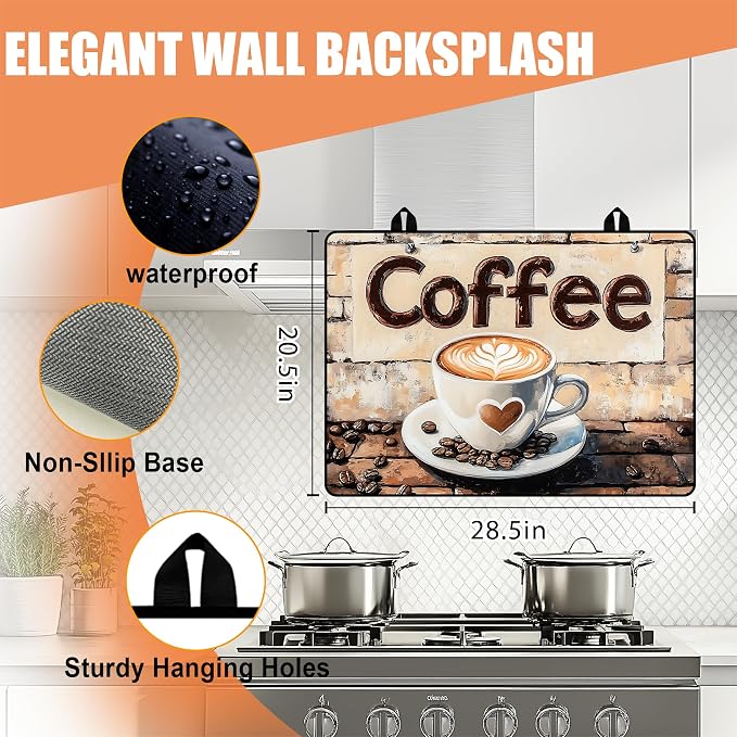 28"x20" Anti-Slip Electric Stove Top Cover Coffee Foldable Heat-Resistant Glass - Image 4