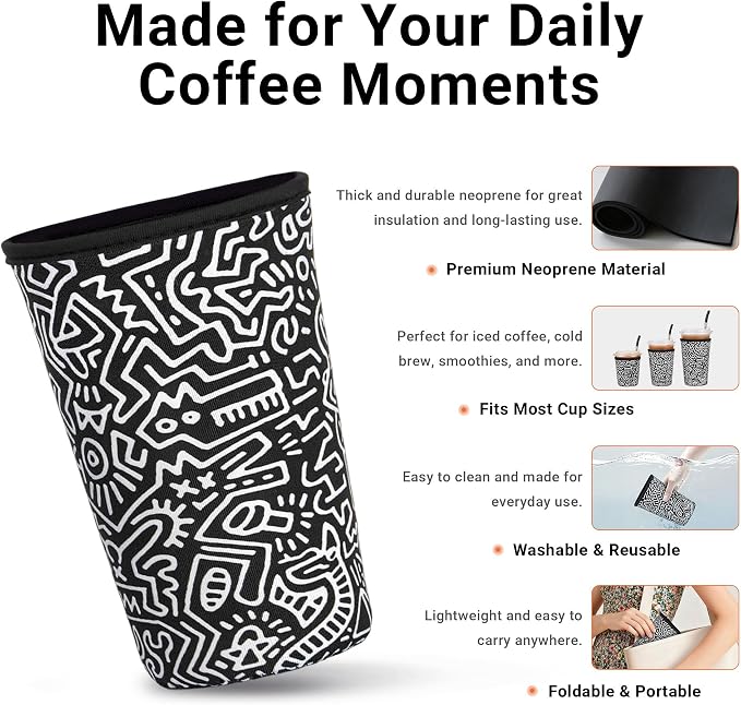 Iced Coffee Sleeve Reusable Small 16-20oz - Image 3
