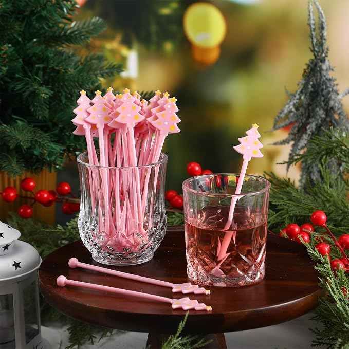 SiliFine 30 Pcs Winter Drink Stirrers Xmas Stir Stick Holiday Coffee Swizzle - Image 3