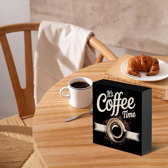 It's Coffee Time Wooden Box Decor 5x5 in - Image 4