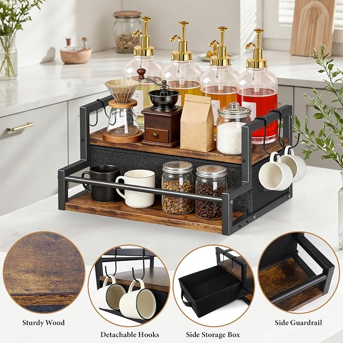 2-Tier Coffee Syrup Organizer Rack, Holds 12 Bottles Syrup Rack - Image 4