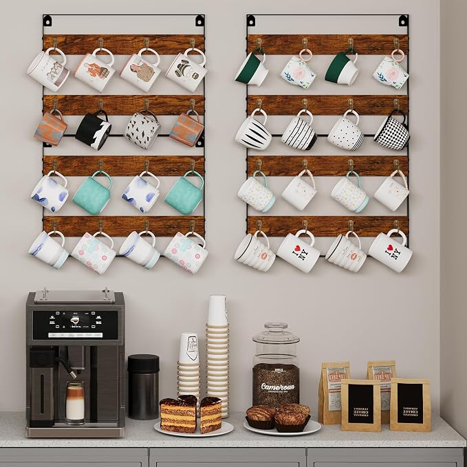 Huxitocan Wall Mount Coffee Mug Holder - Image 6