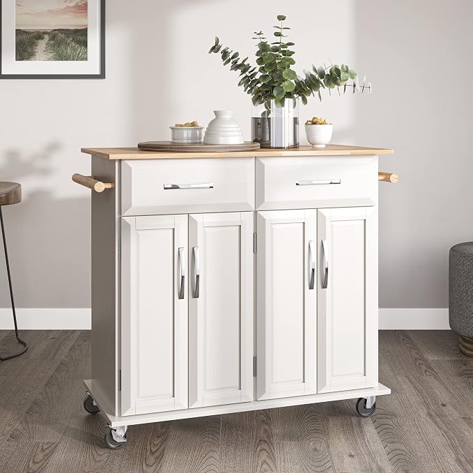 BELLEZE Rolling Kitchen Island Cart on Wheels - Image 2