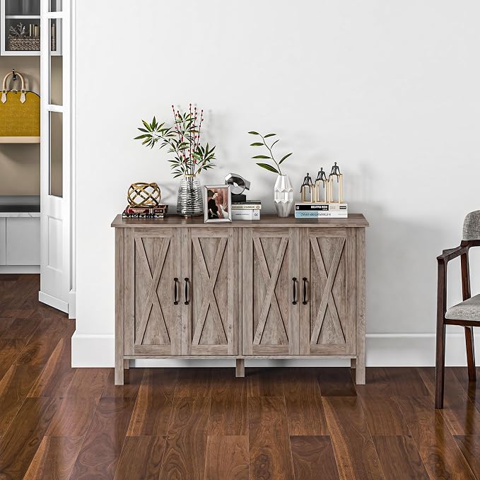 HOMCOM Buffet Cabinet, Farmhouse Coffee Bar Cabinet - Image 9
