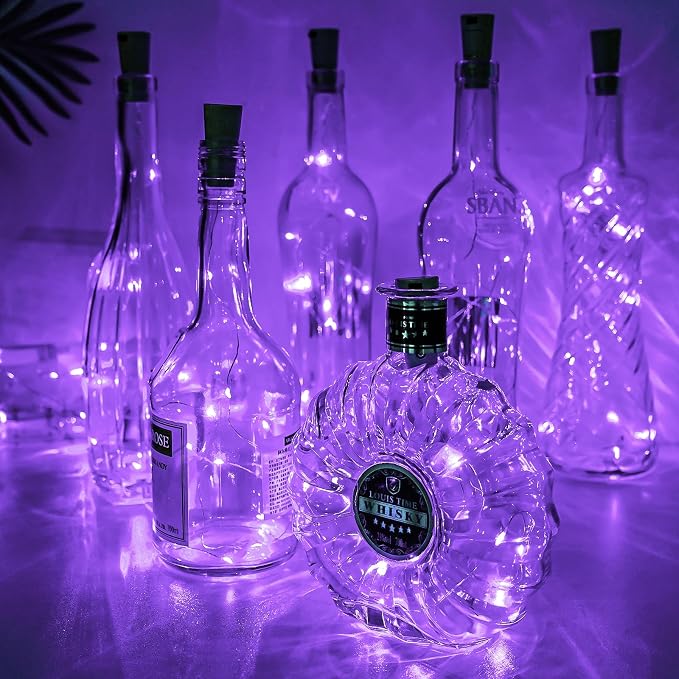 Aluan Wine Bottle Lights with Cork 10 Pack 20 LED Waterproof Halloween Fairy - Image 7