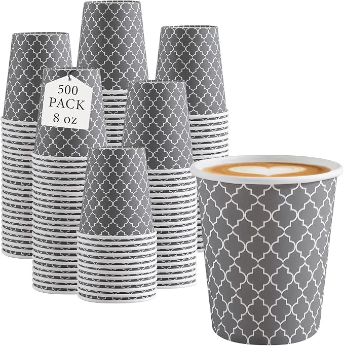 Lamosi Paper Cups 8 oz 500 Pack, Disposable Paper Coffee Cups, Hot Cup by BuyNow