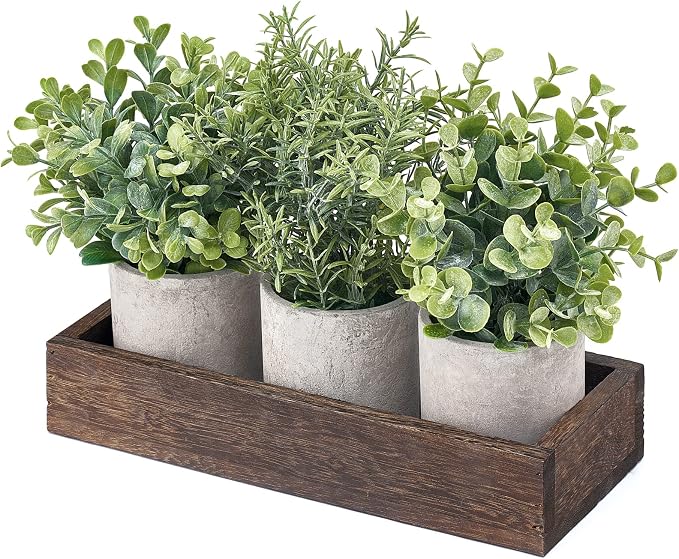 Dahey 3 Pack Mini Potted Artificial Eucalyptus Fake Plants - Image 5