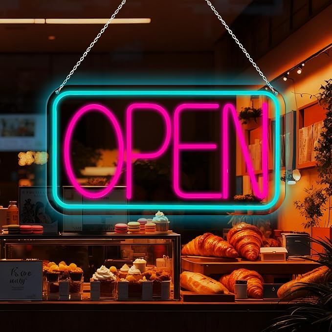 Open Signs for Business, 16.5"x 9" Dimmable Led Neon Open Sign Ultra Bright by Unknown