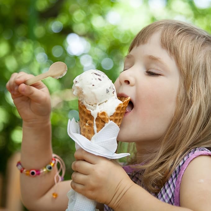 200 Pack Mini Wooden Spoons – Wooden Ice Cream & Dessert Spoons – Disposable - Image 3