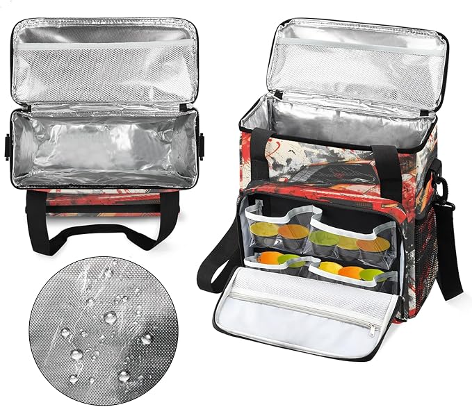 Cool Car Coffee Maker Carring Bag, Large Insulated Storage Organizer Case Tote - Image 3