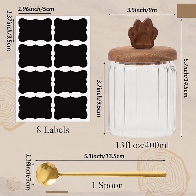 Glass Coffee Canister - 13 Oz Airtight Ribbed Glass Storage Jars - Image 2