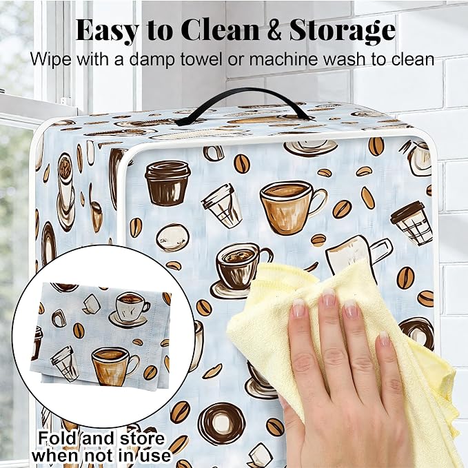 BVBOX Coffee Maker Cover, Durable Dustproof Lightweight Polyester Cotton Blend - Image 6