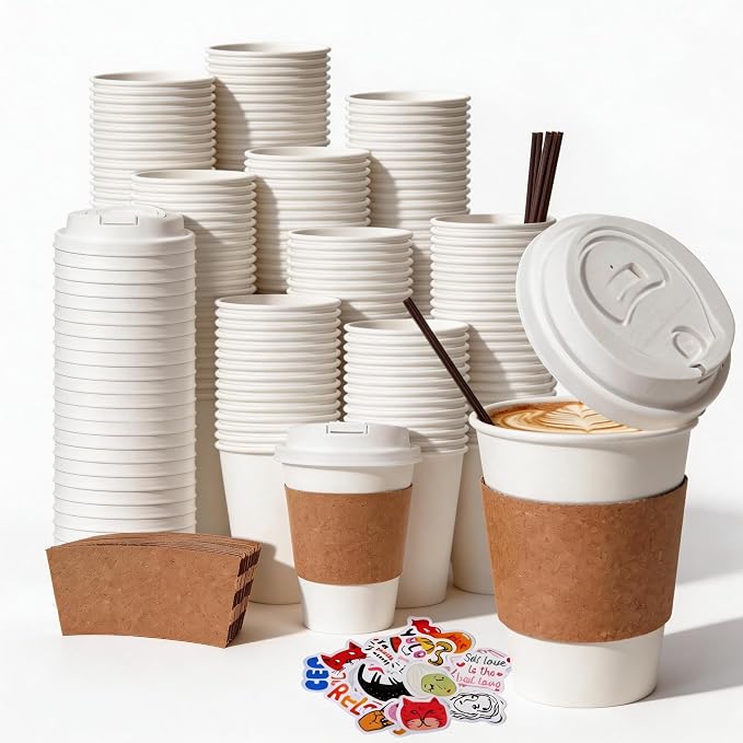 12OZ Disposable Coffee Cups by BIBBOO