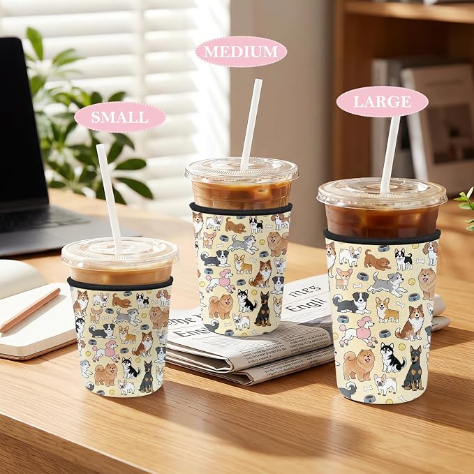 3 Pack Reusable Insulated Neoprene Iced Coffee Cup Sleeve, Durable Drink Sleeve - Image 4