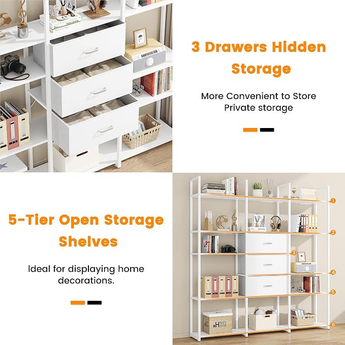 Triple Wide 6 Tiers Industrial Book shelf - Image 5