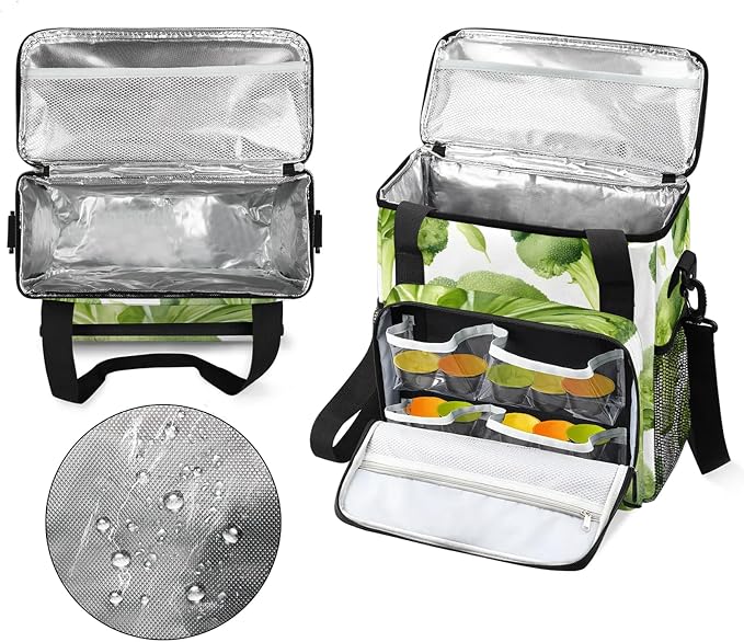 Broccoli Vegetables Coffee Maker Carring Bag, Large Insulated Storage Organizer - Image 3