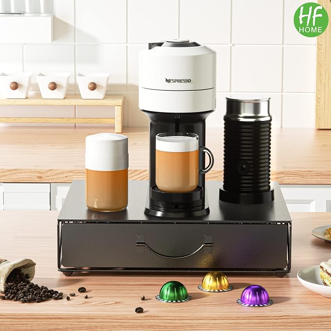 HFHOME Coffee Pod Drawer, 48 Vertuoline Coffee Pods Holder, Pods Storage Drawer - Image 2