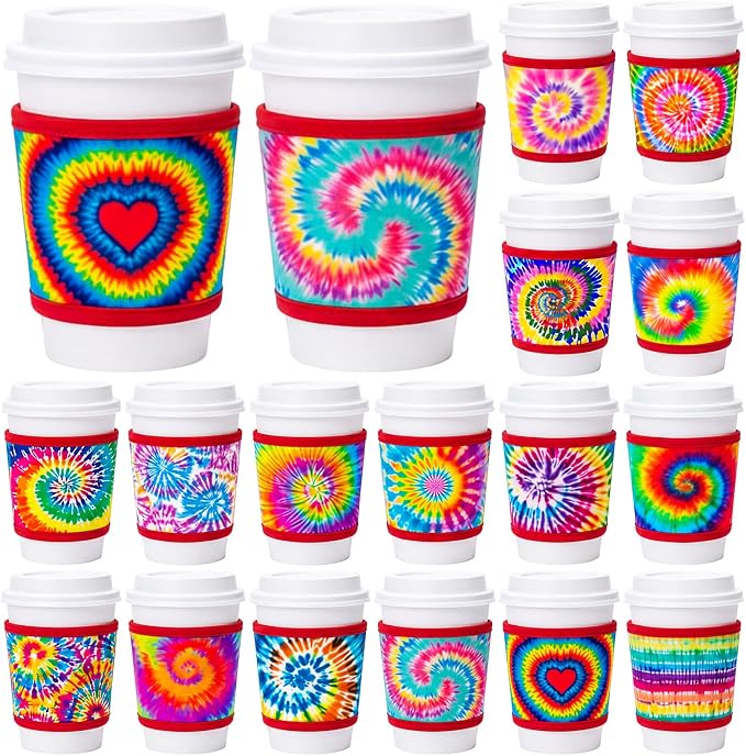 Potchen 16 Pack Reusable Iced Coffee Cup Sleeves Neoprene Insulated Drink Cup by Potchen