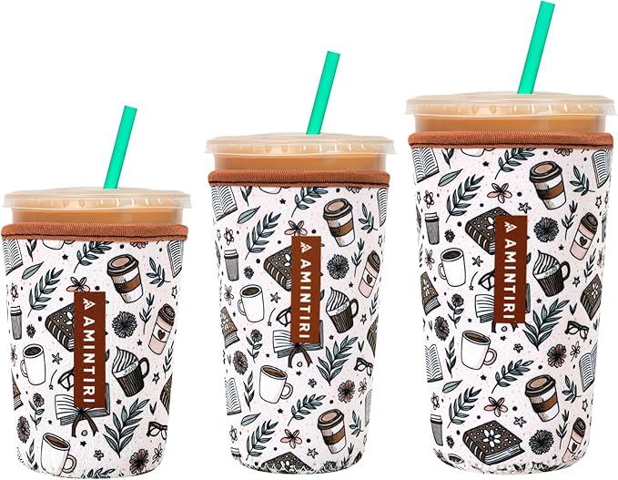 3 Pack Reusable Sleeve for Iced Coffee Cup, Coffee Neoprene Sleeve for Iced&Hot by Unknown
