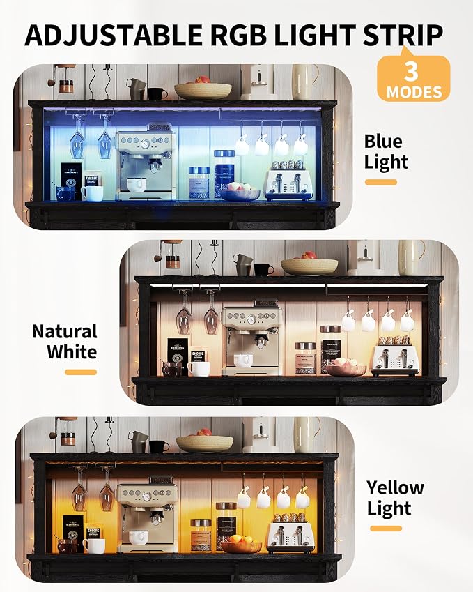 Hetoy Farmhouse Coffee Bar Cabinet 55" Tall - Image 6