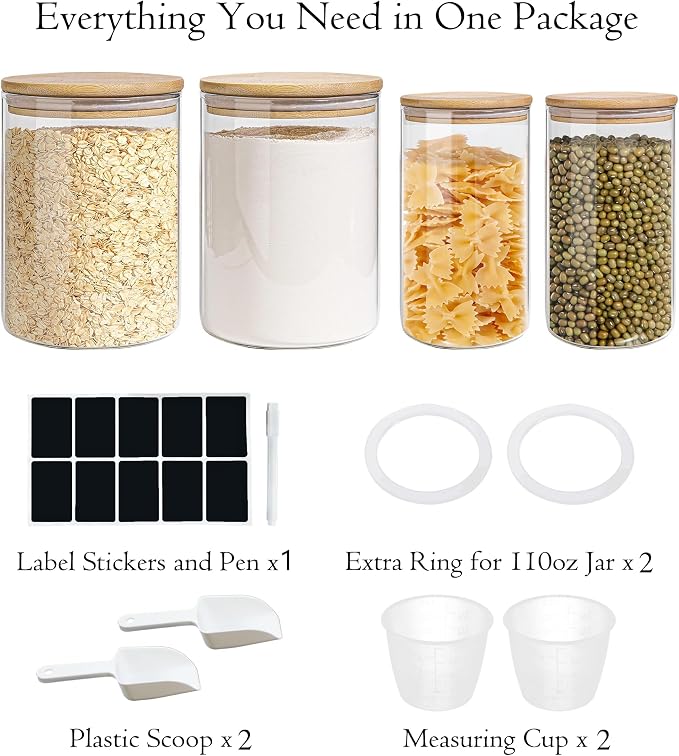 Glass Storage Jars Set Elegant Containers - Image 8