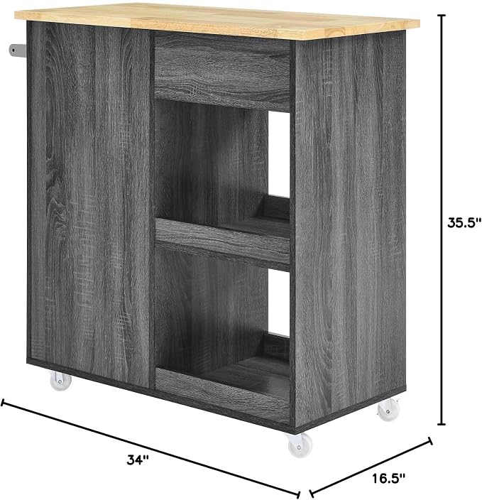 Modway Culinary Rolling Kitchen Cart - Image 9