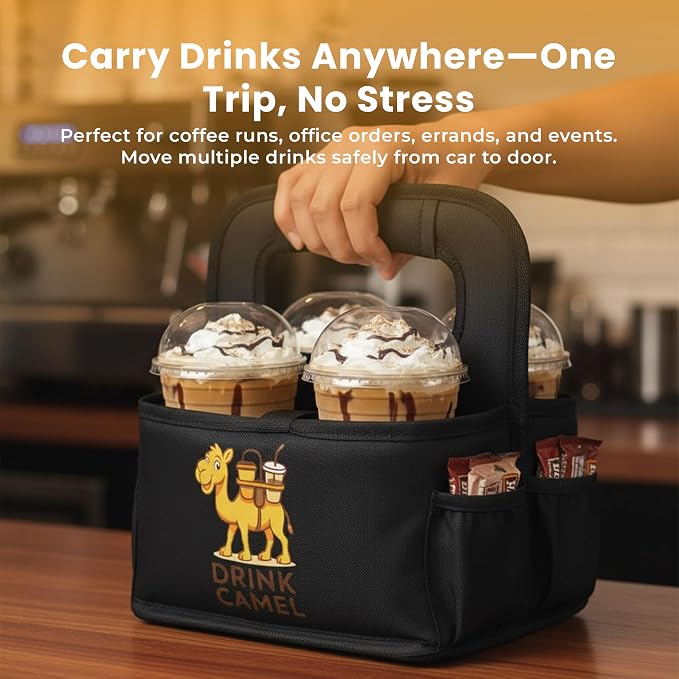 Reusable Drink Carrier with Handle – Durable No-Spill Insulated & Collapsible - Image 2