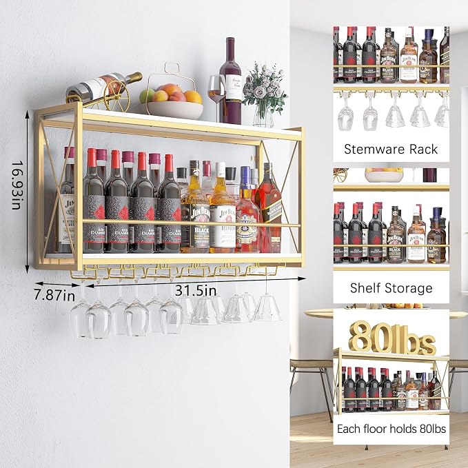 Dokser Wine Rack Wall Mounted Shelf - Image 6