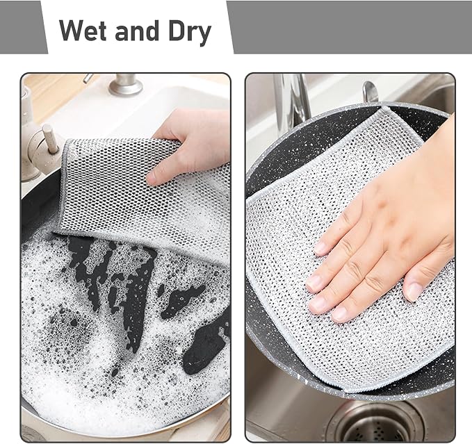 XANGNIER 10 Pcs Multipurpose Wire Dishwashing Rags - Image 6
