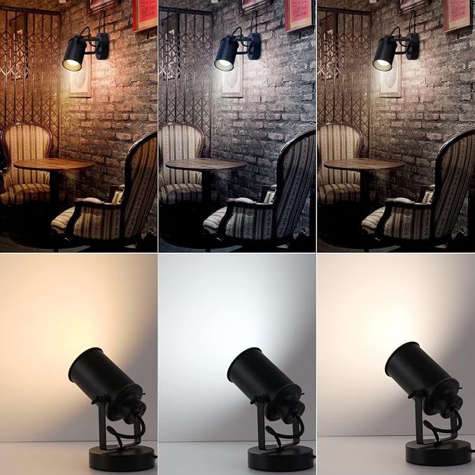 NOTOC Industrial Wall Sconces, Adjustable Retro Black Wall Sconces, Plug-in - Image 6