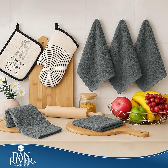 DAN RIVER Kitchen Bar Mops, 16 by 19 Inches, 100% Cotton Super Absorbent - Image 3