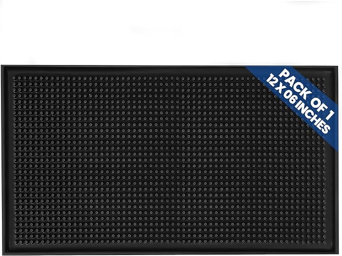 Standard Rubber Bar Mat for Countertop 12"x6", Non-Slip & Spill Protection by Unknown