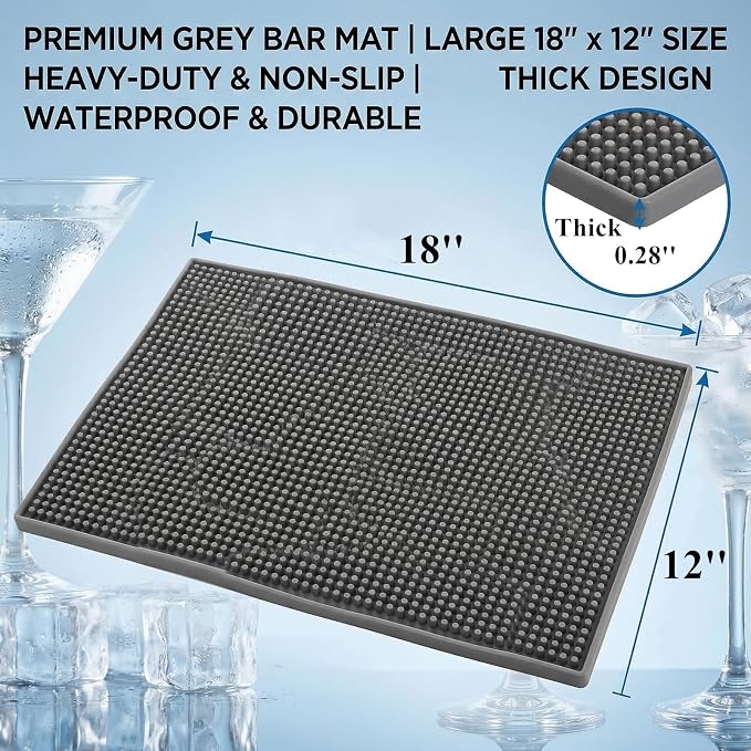 Tebery 3 Pack Rubber Bar Mat 18 x 12, Thick Durable and Stylish Bar Service - Image 2