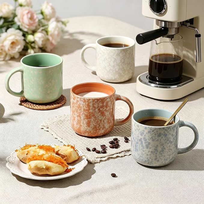 MONITO 12 OZ Coffee Mugs Set of 4, Modern Ceramic Coffee Mugs Set - Image 2