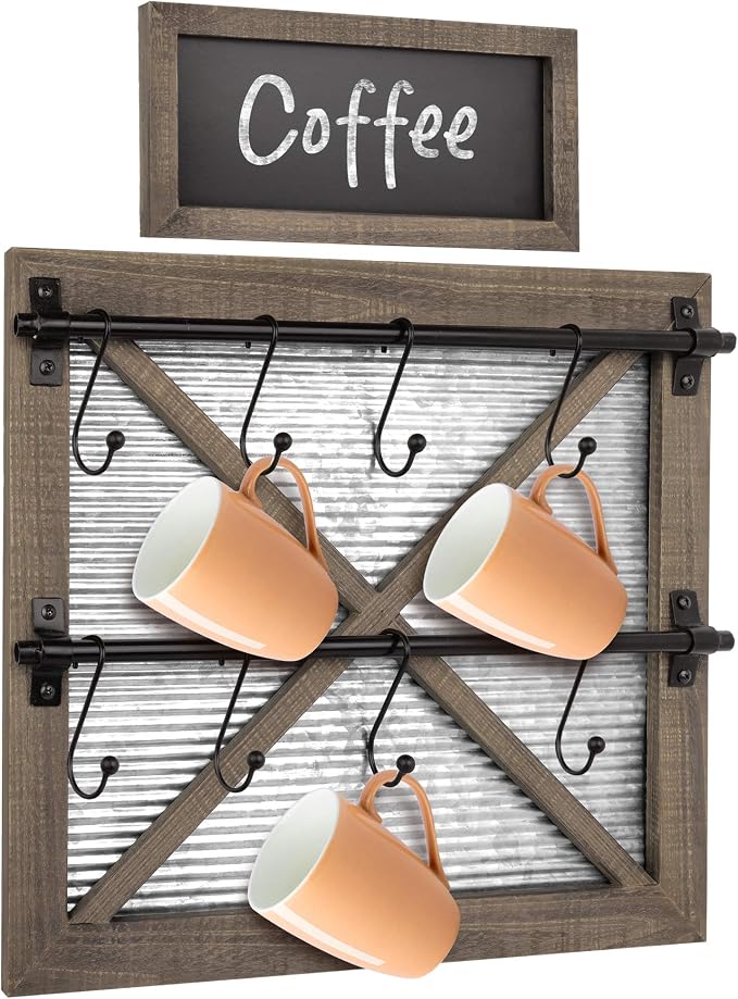 Autumn Alley Rustic Farmhouse Mug Rack Wall Mounted by AutumnAlley