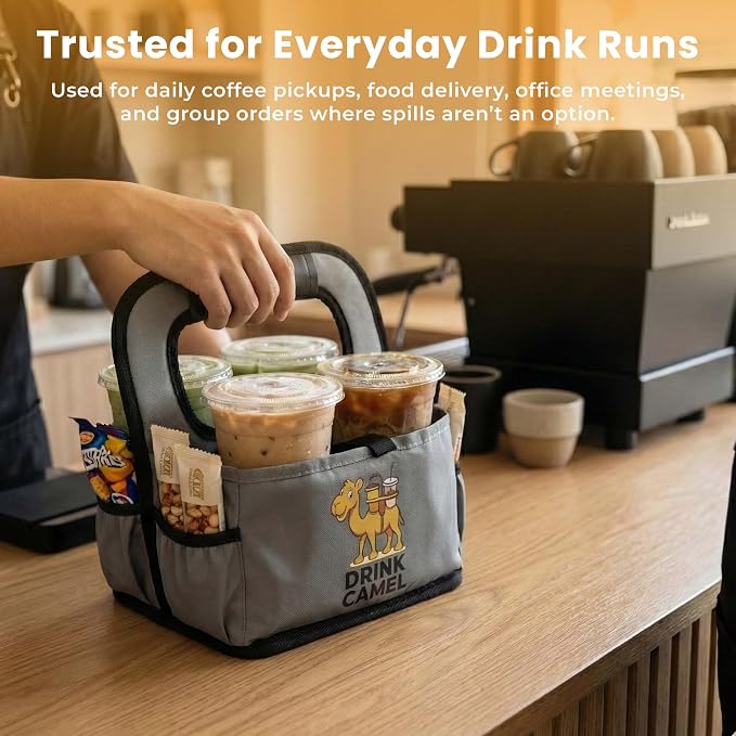 Reusable Drink Carrier with Handle, Foldable 4 Cup Drink Holder Carrier - Image 9