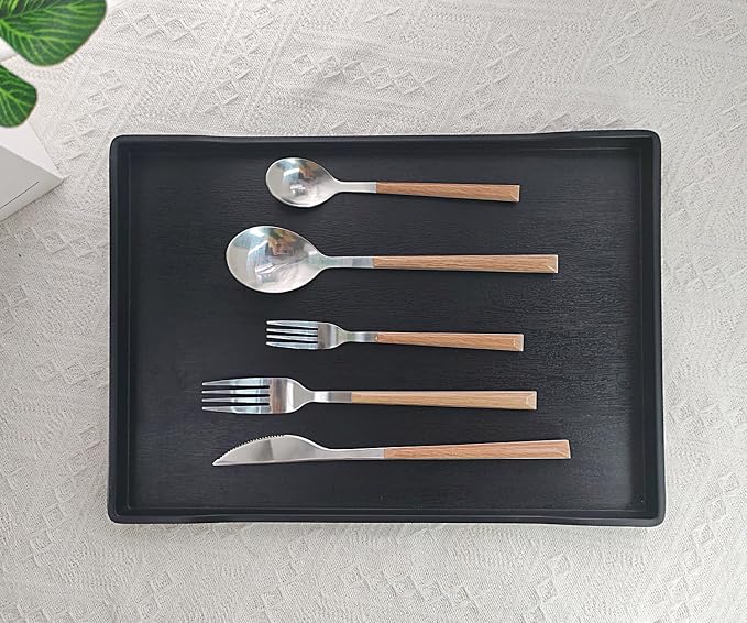Large Black Serving Tray for Gathering Small Items | Serving Accessory - Image 3