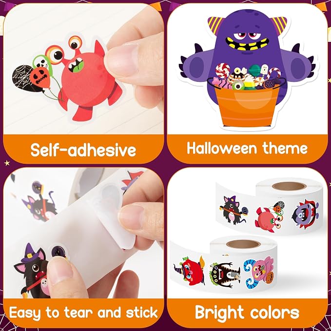Haooryx Halloween Monster Sticker Rolls - Image 4